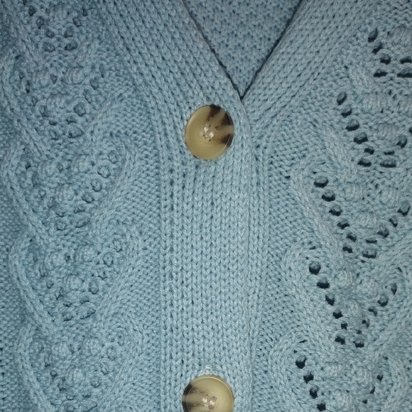 Time and Tru Light Blue Cable Knit Sweater - Picture 3 of 7